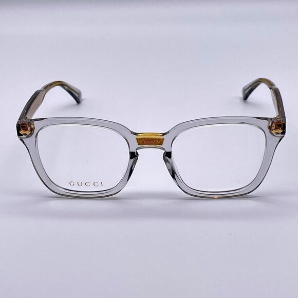 BRAND NEW GUCCI GG0184O 005 Grey/Grey Transparent Unisex Eyeglasses - Picture 3 of 12